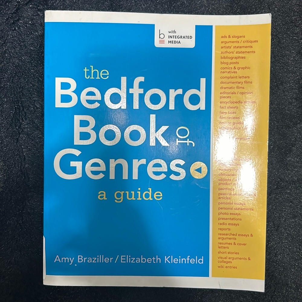 The Bedford book of genres a guide By Amy Braziller